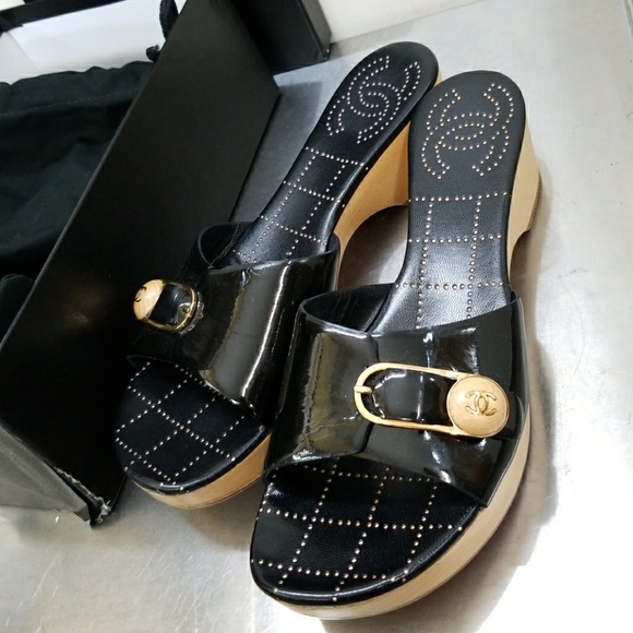 BLACK CHANEL MULES 8/38 - Picture 2 of 7